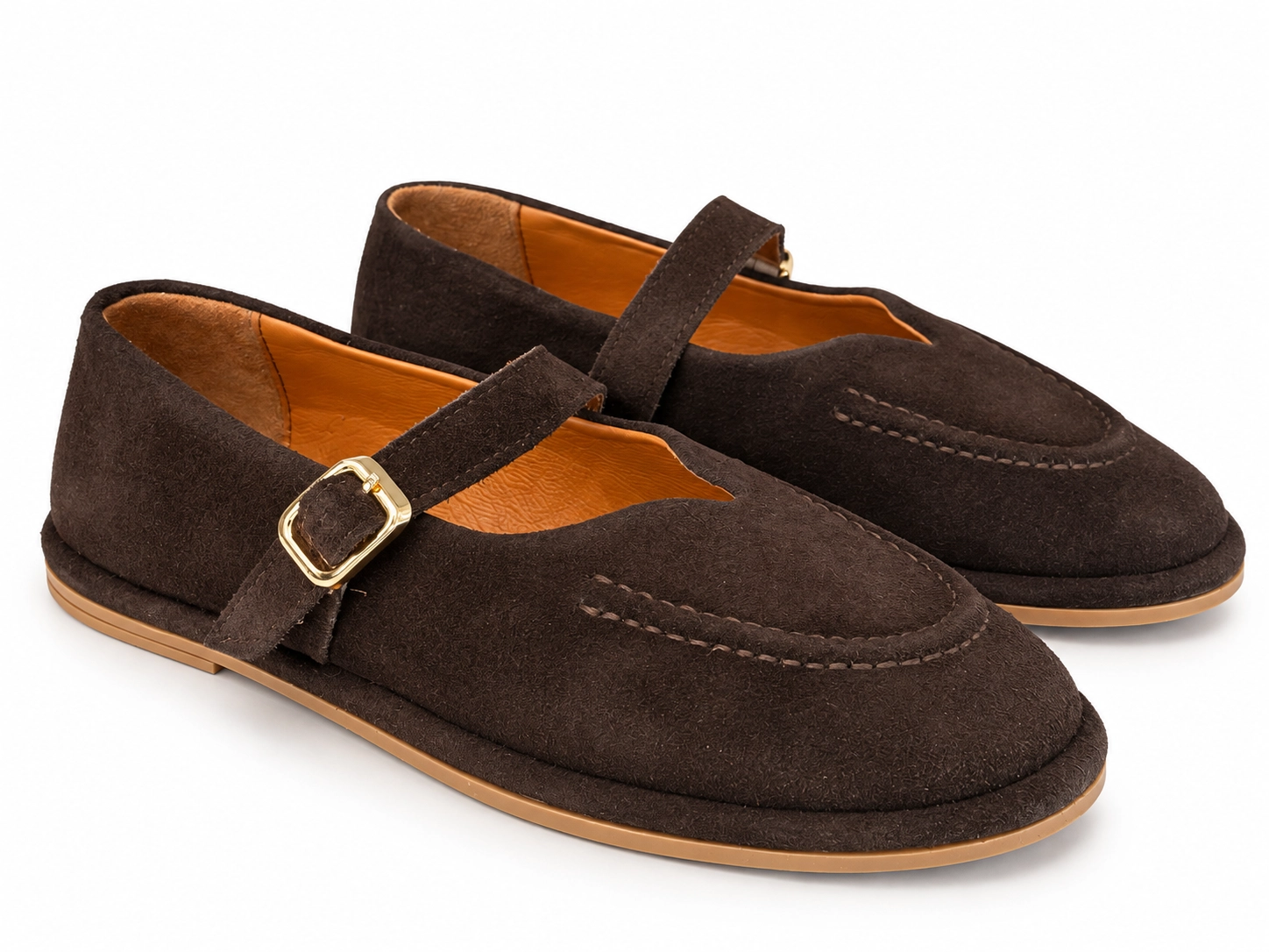 VESA HAKİKİ DERİ HAKİKİ SÜET ACI KAHVE KADIN AYAKKABI BABET 