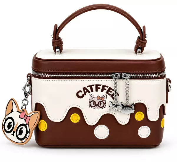 CATFFEE ACI KAHVE KREM KEDİ NAKIŞ İŞLEME DETAYLI